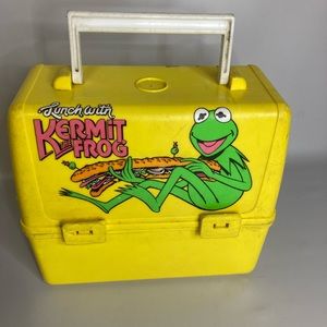 Kermit the frog vintage plastic lunch box king seeley thermos